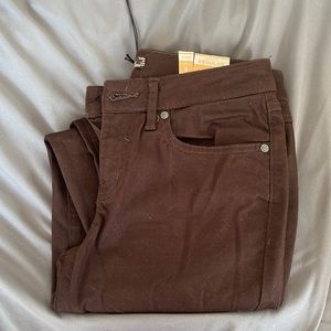 Womens Prana denim pants. Burgundy. Size 6